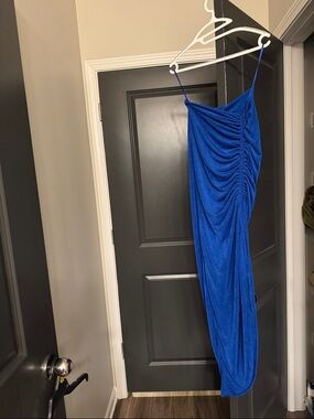 Royal Blue Draped scrunch skirt